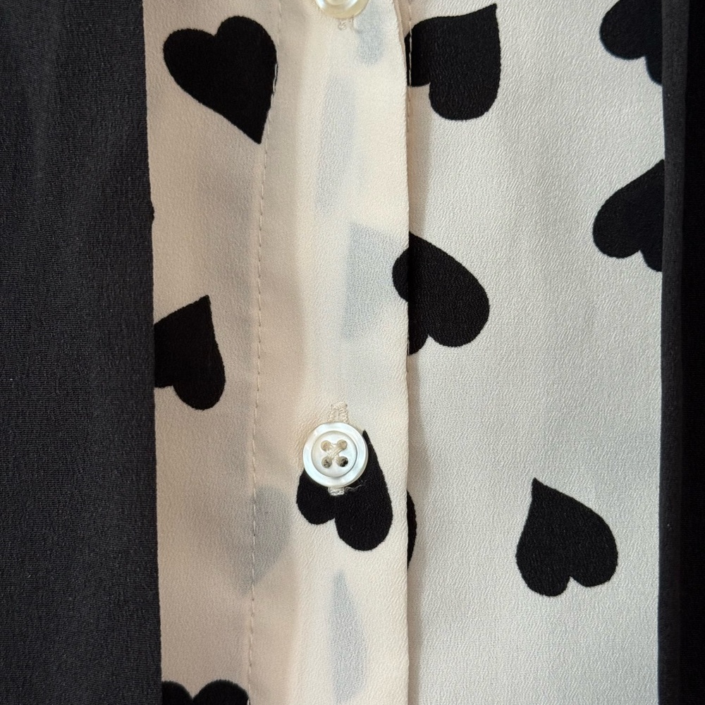 Eloquii Black and White Heart Print Blouse - Picture 7 of 10